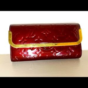 Louis Vuitton maroon and gold wallet